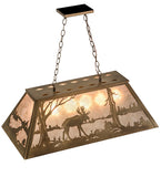 33"L Moose At Lake Island/Billiard Oblong Pendant