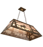 33"L Moose At Lake Island/Billiard Oblong Pendant