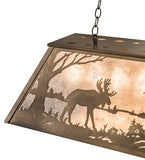 33"L Moose At Lake Island/Billiard Oblong Pendant