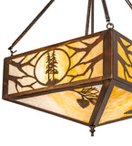 18"Sq Balsam Pine Inverted Pendant