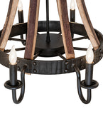 27"W Barrel Stave Madera 8 Lt Chandelier