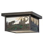 12"Sq Hyde Park Fly Fisherman Outdoor Flush Mount