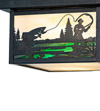 12"Sq Hyde Park Fly Fisherman Outdoor Flush Mount