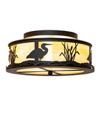 18"W Heron at Dawn Flush Mount