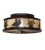 18"W Heron at Dawn Flush Mount