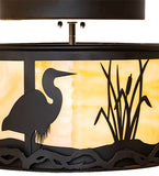 18"W Heron at Dawn Flush Mount