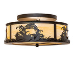 18"W Leaping Trout Flush Mount