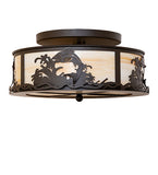 18"W Leaping Trout Flush Mount