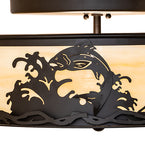 18"W Leaping Trout Flush Mount