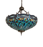 22"W Tiffany Hanging Head Dragonfly Inverted Pendant