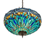 22"W Tiffany Hanging Head Dragonfly Inverted Pendant