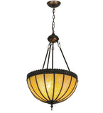 17.5"W Gothic Beige Iridescent Inverted Pendant