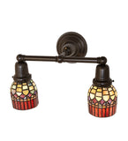 16"W Tiffany Candice 2 Lt Wall Sconce