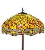 67"H Tiffany Hanging Head Dragonfly Floor Lamp