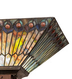 72"H Tiffany Jeweled Peacock Torchiere