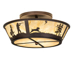 22"W Hunter W/Dog Flush Mount