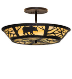 32"W Bear on the Loose Semi-Flush Mount