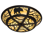 32"W Bear on the Loose Semi-Flush Mount