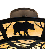 32"W Bear on the Loose Semi-Flush Mount