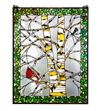 28"W X 36"H Birch Tree in Winter W/Birds Window