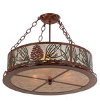 22"W Mountain Pine Semi-Flushmount