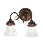 13"W Wreath & Garland 2 Lt Wall Sconce