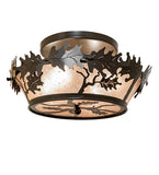 20"W Oak Leaf Semi-Flush Mount