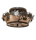 20"W Oak Leaf Semi-Flush Mount