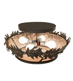 20"W Oak Leaf Semi-Flush Mount