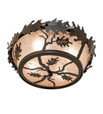 20"W Oak Leaf Semi-Flush Mount