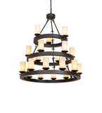 38"W Loxley 21 Lt Three Tier Chandelier