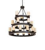 38"W Loxley 21 Lt Three Tier Chandelier