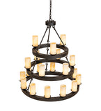 38"W Loxley 21 Lt Three Tier Chandelier