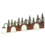 35"W Tall Pines 4 Lt Rustic Lodge Vanity Light