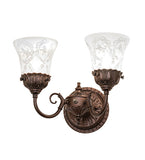 13"W Wreath & Garland 2 Lt Wall Sconce