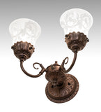 13"W Wreath & Garland 2 Lt Wall Sconce