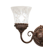 13"W Wreath & Garland 2 Lt Wall Sconce