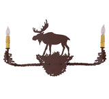 25"W Rustic Moose 2 Lt Wall Sconce
