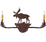 25"W Rustic Moose 2 Lt Wall Sconce