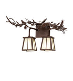 17"W Pine Branch Valley View 2 Lt Wall Sconce