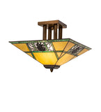 17"Sq Pinecone Ridge Semi-Flush Mount