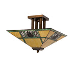 17"Sq Pinecone Ridge Semi-Flush Mount