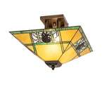 17"Sq Pinecone Ridge Semi-Flush Mount