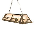 60"L Buffalo At Lake Island/Billiard Oblong Pendant