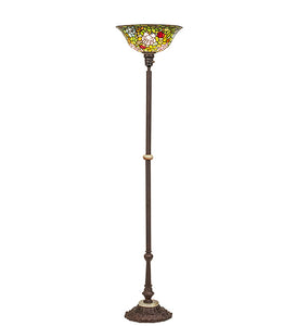 68"H Tiffany Rosebush Floral Torchiere