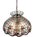 20"W Roseborder Stained Glass Pendant