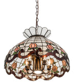 20"W Roseborder Stained Glass Pendant