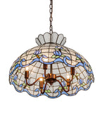 20"W Roseborder Stained Glass Pendant