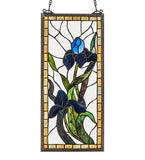 9"W X 20"H Iris Stained Glass Window