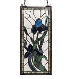 9"W X 20"H Iris Stained Glass Window